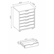 Riverbay Furniture Wood Natural Rolling Storage Cart Rectangular Casters 20.75