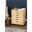 Riverbay Furniture Wood Natural Rolling Storage Cart Rectangular Casters 20.75