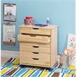 Riverbay Furniture Wood Natural Rolling Storage Cart Rectangular Casters 20.75