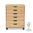 Riverbay Furniture Wood Natural Rolling Storage Cart Rectangular Casters 20.75