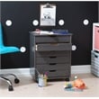 Riverbay Furniture Wood Gray Rolling Cart Rectangular Mobile 20.75