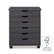 Riverbay Furniture Wood Gray Rolling Cart Rectangular Mobile 20.75