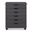 Riverbay Furniture Wood Gray Rolling Cart Rectangular Mobile 20.75