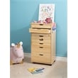 Riverbay Furniture 8-Drawer Transitional Wood Storage Cart w/ Casters in Natural