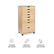 Riverbay Furniture 8-Drawer Transitional Wood Storage Cart w/ Casters in Natural