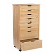 Riverbay Furniture 8-Drawer Transitional Wood Storage Cart w/ Casters in Natural