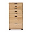 Riverbay Furniture 8-Drawer Transitional Wood Storage Cart w/ Casters in Natural