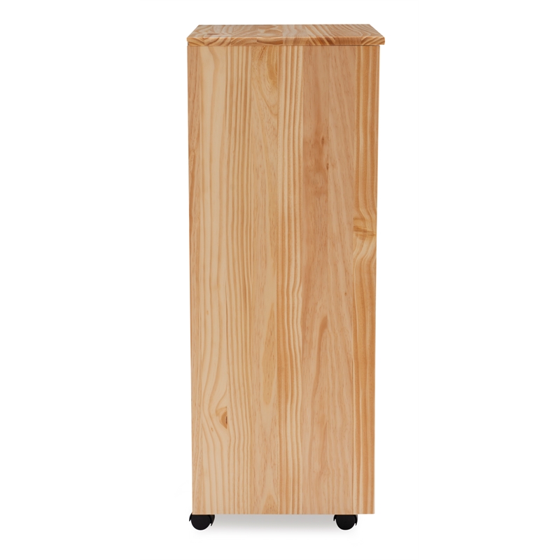 Riverbay Furniture 8-Drawer Transitional Wood Storage Cart w/ Casters in Natural