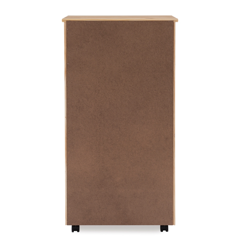 Riverbay Furniture 8-Drawer Transitional Wood Storage Cart w/ Casters in Natural