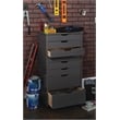 Riverbay Furniture 8-Drawer Transitional Wood Storage Cart w/ Casters in Gray