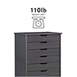 Riverbay Furniture 8-Drawer Transitional Wood Storage Cart w/ Casters in Gray