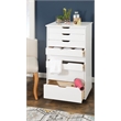 Riverbay Furniture 8-Drawer Transitional Wood Storage Cart in White Wash