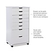 Riverbay Furniture 8-Drawer Transitional Wood Storage Cart in White Wash
