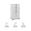 Riverbay Furniture 8-Drawer Transitional Wood Storage Cart in White Wash