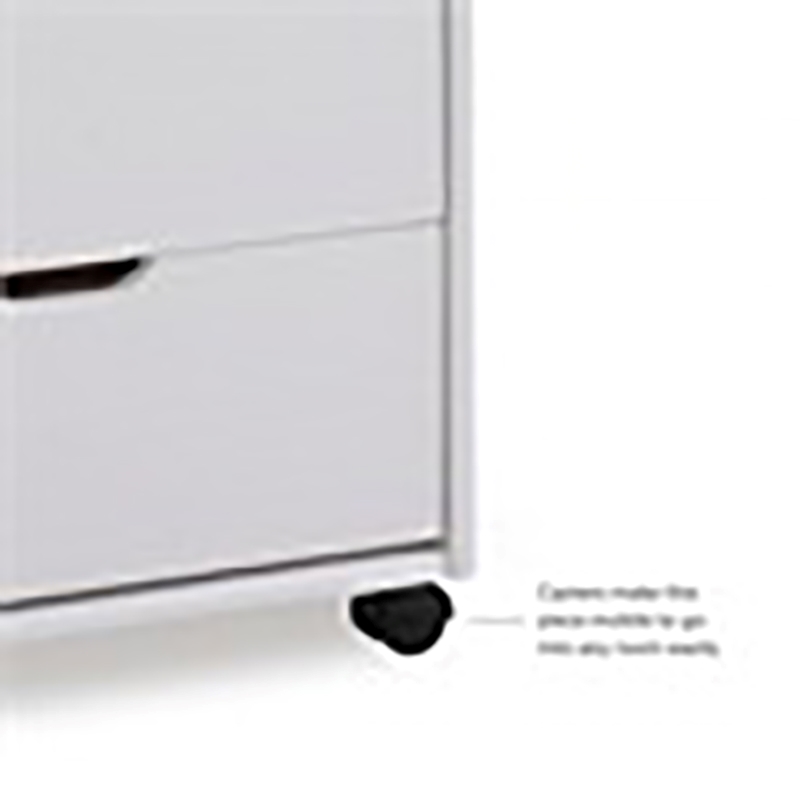 Riverbay Furniture 8-Drawer Transitional Wood Storage Cart in White Wash