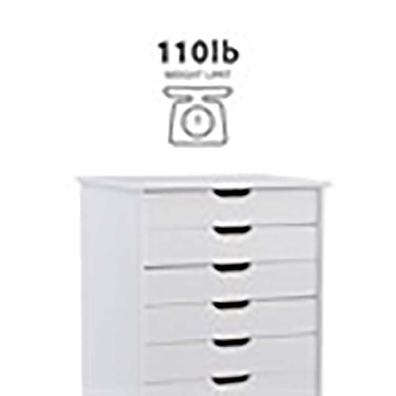 Riverbay Furniture 8-Drawer Transitional Wood Storage Cart in White Wash