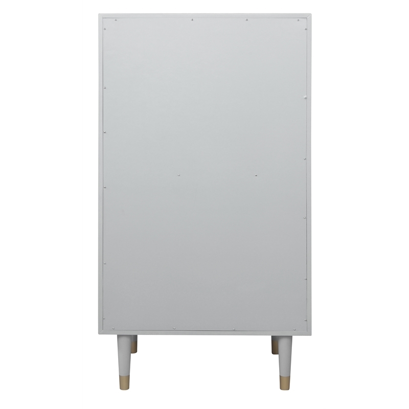 Riverbay Furniture Modern 5-Drawer Wood Geo Texture Chest in Gray