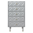 Riverbay Furniture Modern 5-Drawer Wood Geo Texture Chest in Gray