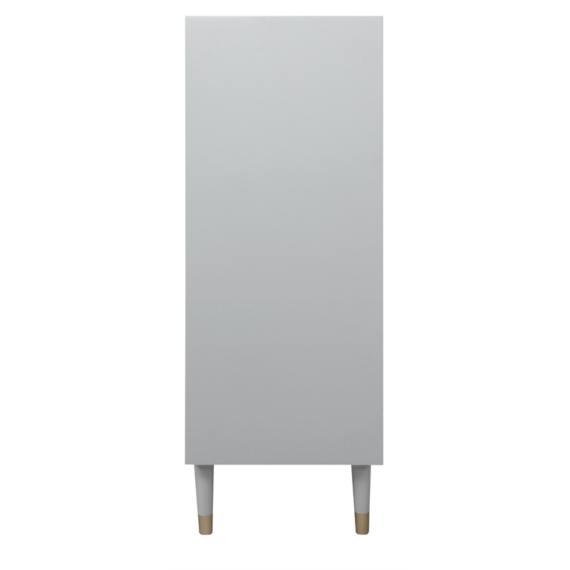 Riverbay Furniture Modern 5-Drawer Wood Geo Texture Chest in Gray