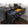 Riverbay Furniture Two Drawer Wood Geo Texture Nightstand in Black