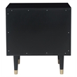 Riverbay Furniture Two Drawer Wood Geo Texture Nightstand in Black