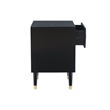 Riverbay Furniture Two Drawer Wood Geo Texture Nightstand in Black