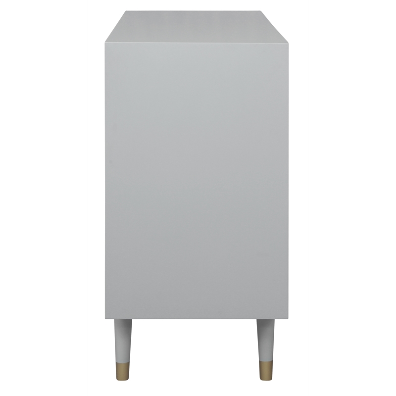 Riverbay Furniture Six Drawer Wood Geo Texture Dresser in Gray