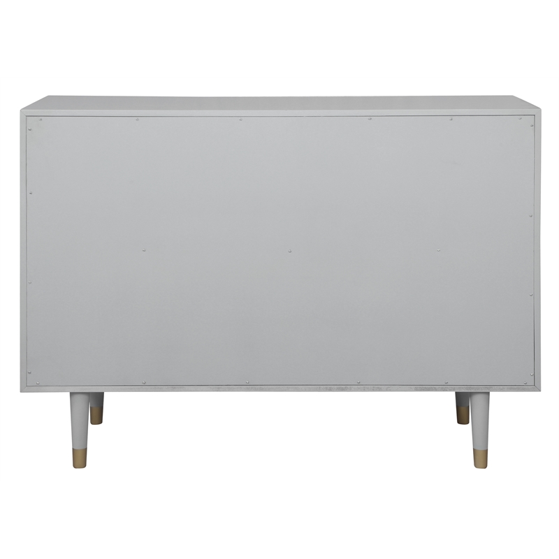 Riverbay Furniture Six Drawer Wood Geo Texture Dresser in Gray