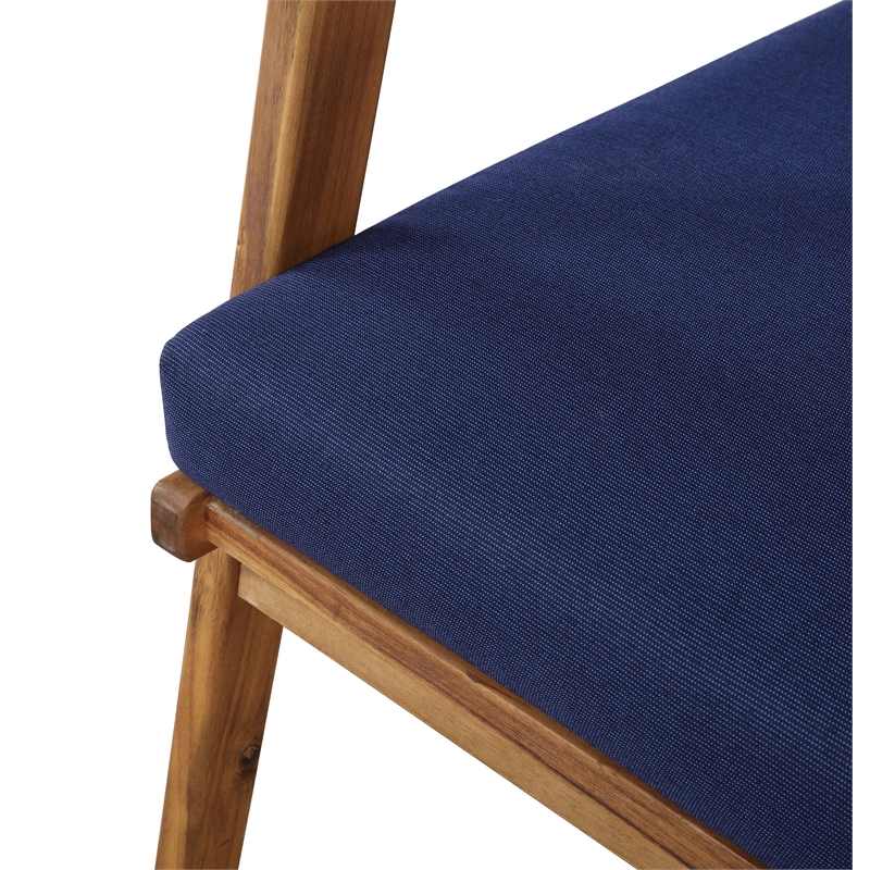 Riverbay Furniture Wood Outdoor Chat Set in Blue