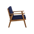 Riverbay Furniture Wood Outdoor Chat Set in Blue