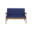 Riverbay Furniture Wood Outdoor Chat Set in Blue