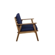 Riverbay Furniture Wood Outdoor Chat Set in Blue