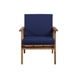 Riverbay Furniture Wood Outdoor Chat Set in Blue