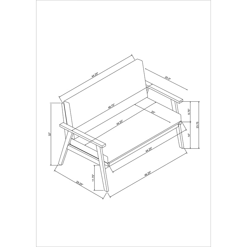 Riverbay Furniture Wood Outdoor Chat Set in Gray