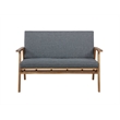 Riverbay Furniture Wood Outdoor Chat Set in Gray