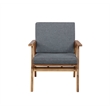 Riverbay Furniture Wood Outdoor Chat Set in Gray