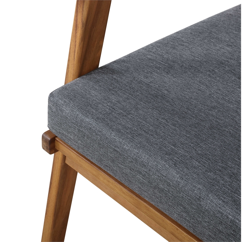 Riverbay Furniture Wood Outdoor Chat Set in Gray