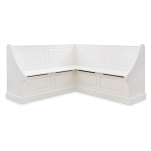 Riverbay Furniture Wood Corner Breakfast Nook in White