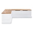 Riverbay Furniture Backless Wood Two Tone Breakfast Nook in Natural and White