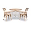 Riverbay Furniture Backless Wood Two Tone Breakfast Nook in Natural and White