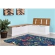 Riverbay Furniture Backless Wood Two Tone Breakfast Nook in Natural and White