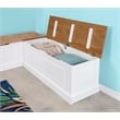 Riverbay Furniture Backless Wood Two Tone Breakfast Nook in Natural and White