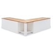 Riverbay Furniture Backless Wood Two Tone Breakfast Nook in Natural and White