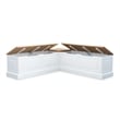 Riverbay Furniture Backless Wood Two Tone Breakfast Nook in Natural and White