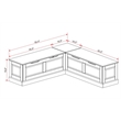 Riverbay Furniture Backless Wood Corner Breakfast Nook in White