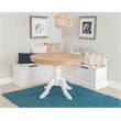 Riverbay Furniture Backless Wood Corner Breakfast Nook in White