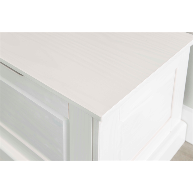 Riverbay Furniture Backless Wood Corner Breakfast Nook in White