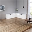 Riverbay Furniture Backless Wood Corner Breakfast Nook in White