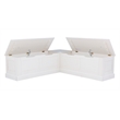 Riverbay Furniture Backless Wood Corner Breakfast Nook in White