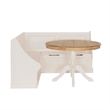 Riverbay Furniture Corner Storage Nook with 2Tone Round Table White/Natural Wood